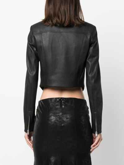 Misbhv Corset Faux-leather Biker Jacket In Black