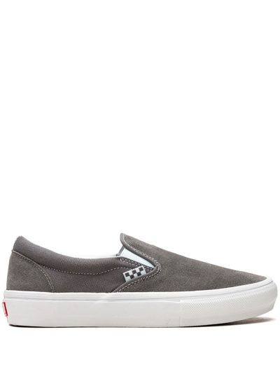 Shop Vans Skate Slip-on "grey/white" Sneakers