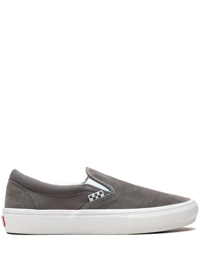 Vans Skate Slip-on "grey/white" Sneakers In Grey