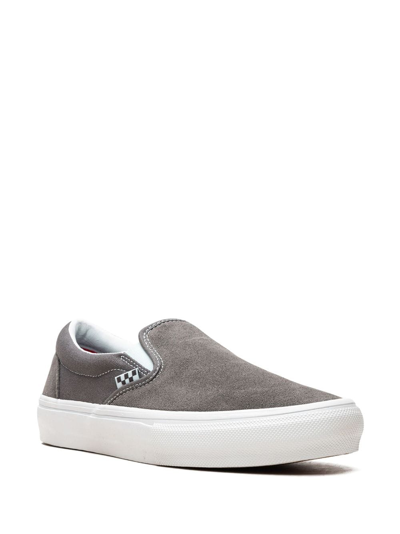 Shop Vans Skate Slip-on "grey/white" Sneakers