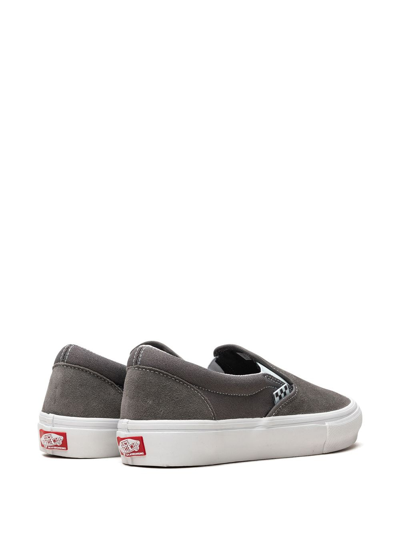 Shop Vans Skate Slip-on "grey/white" Sneakers