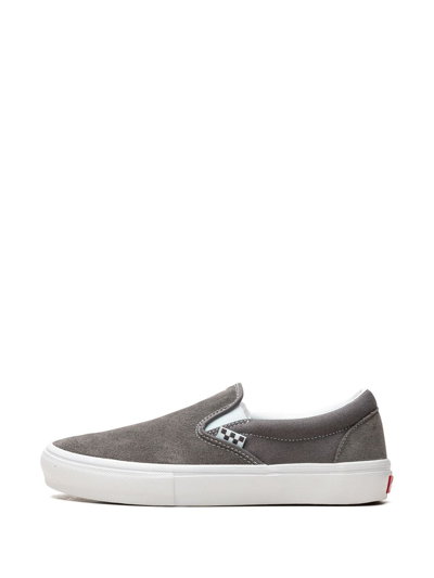 Vans Skate Slip-on "grey/white" Sneakers In Grey