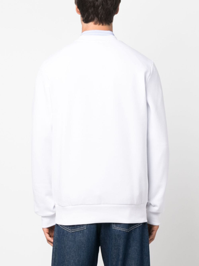 Shop Lacoste Logo-embroidered Sweatshirt In White