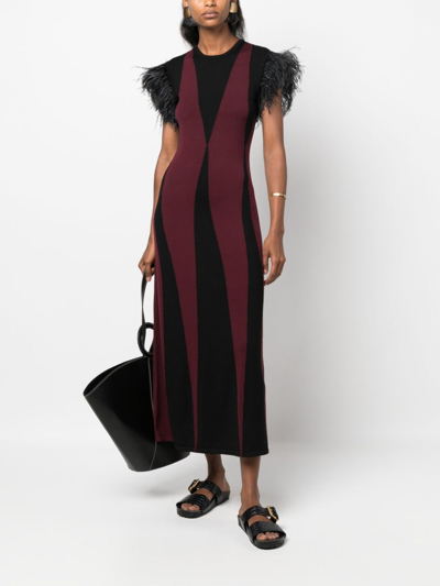 Shop La Doublej Harlequin Intarsia-knit Dress In Red