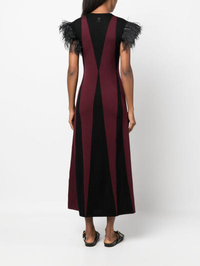 Shop La Doublej Harlequin Intarsia-knit Dress In Red
