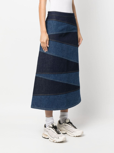 Shop Kenzo A-line Denim Skirt In Blue