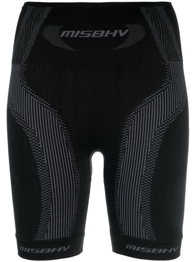 Shop Misbhv Logo Intarsia-knit Cycling Shorts In Black