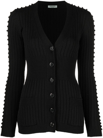 Durazzi Milano Black Wool Cardigan In Black