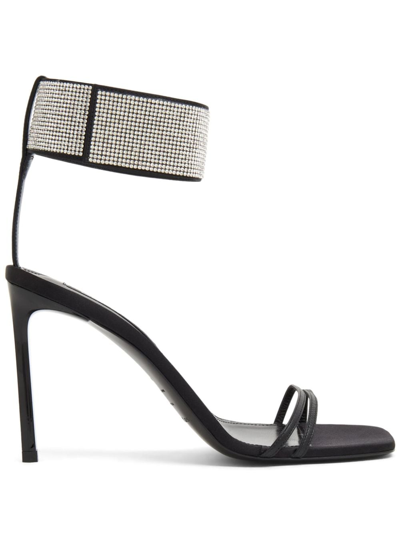 Shop Sergio Rossi Sr Paris Rhinestone-embellished Sandals In Black