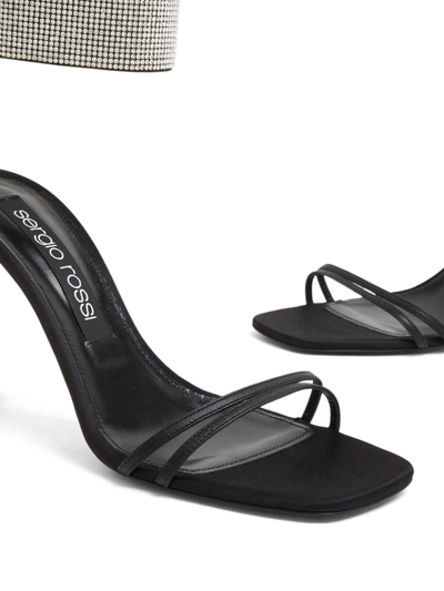 Sergio Rossi Sr Paris Rhinestone-embellished Sandals In Black