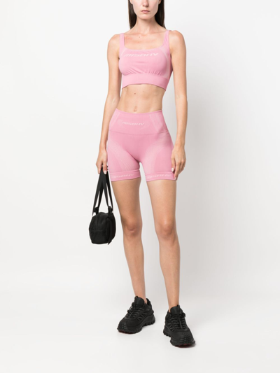 Shop Misbhv Logo Intarsia-knit Cycling Shorts In Pink
