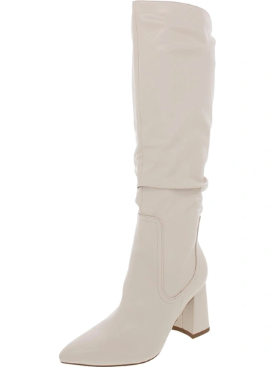 Shop Steve Madden Collision Womens Faux Leather Tall Knee-high Boots In Beige