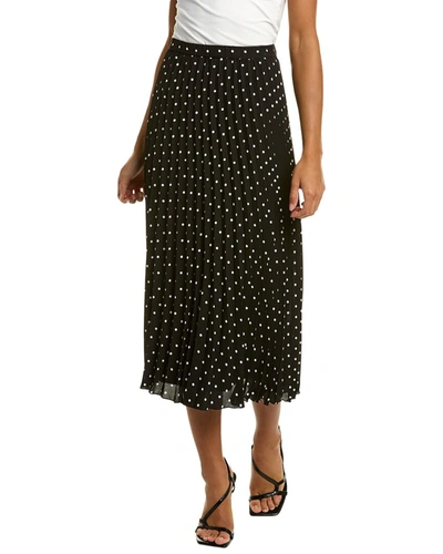 Shop Anne Klein Pull-on Pleated Midi Skirt In Black