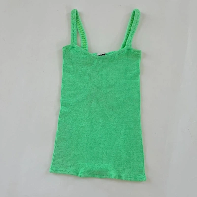 Pre-owned Hunza G Lime Green Stretchy Mini Dress