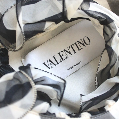 Pre-owned Valentino Ruffled Striped Silk-georgette Maxi Dress