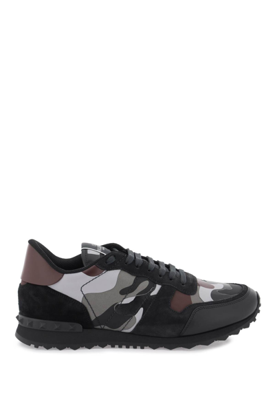 Shop Valentino Camouflage Rockrunner Sneakers In Multi-colored