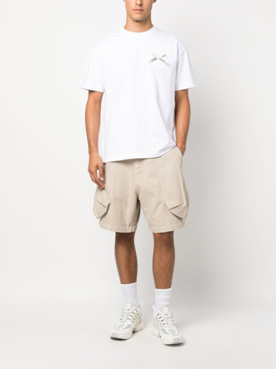 Shop Jacquemus Croissant Puffer Cargo Shorts In Nude