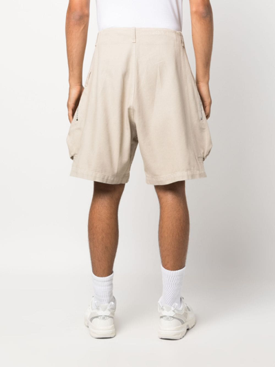 Jacquemus Le Short Cargo Croissant Cotton Shorts In Nude