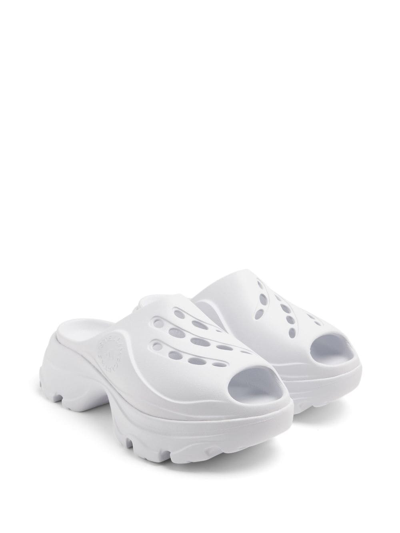 Shop Adidas Originals Cut-out Chunky-sole Sandals In Weiss