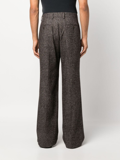Shop Dolce & Gabbana Checked Flared Trousers In Braun