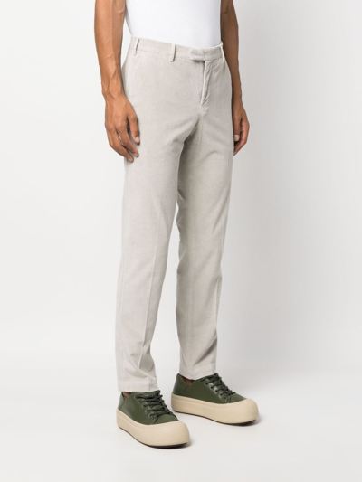 Pt Torino Corduroy Slim-cut Trousers In Grau