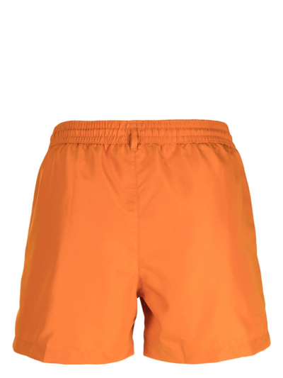 Shop Paul Smith Drawstring-waist Swim Shorts In Orange