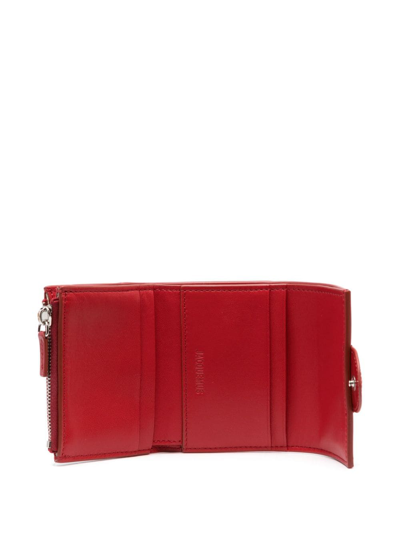 Shop Jacquemus Le Compact Bambino Leather Wallet In Red