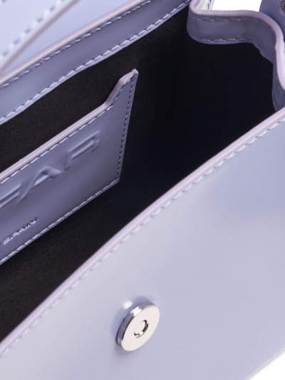 By Far Logo-plaque Leather Shoulder Bag In Blau