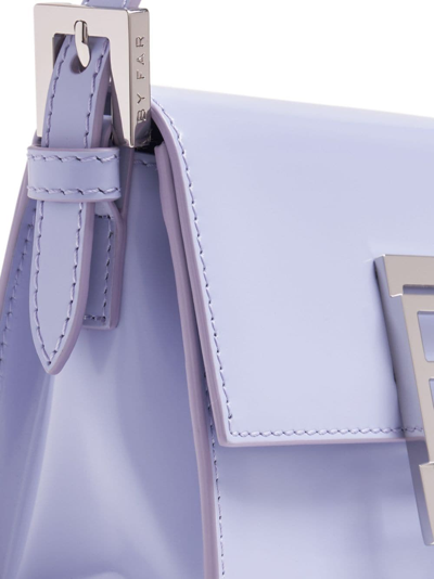 Shop By Far Logo-plaque Leather Shoulder Bag In Blau