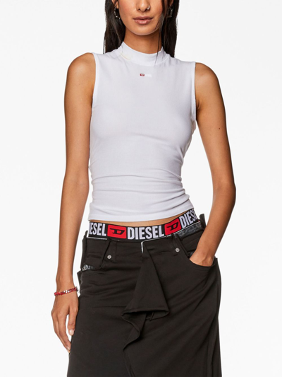 Diesel T-mokky Ribbed Tank Top In Weiss