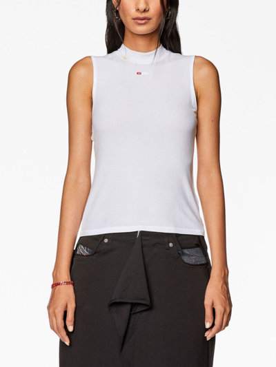 Diesel T-mokky Ribbed Tank Top In Weiss