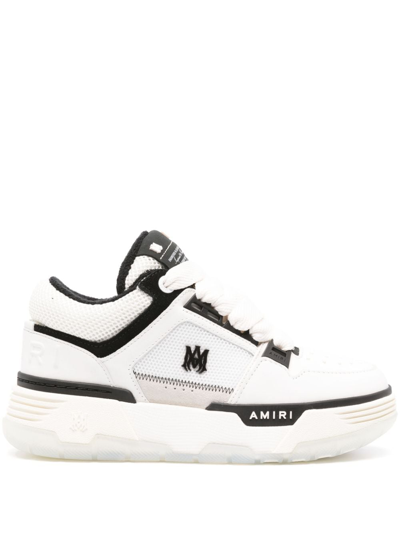 Shop Amiri Ma-1 Leather Sneakers In Weiss