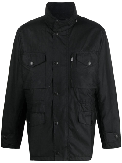 Shop Barbour Sapper Wax-finish Jacket In Schwarz