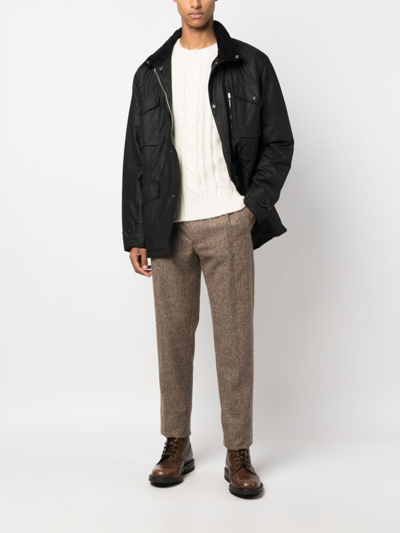 Barbour Winter Sapper Mens Wax Jacket In Schwarz