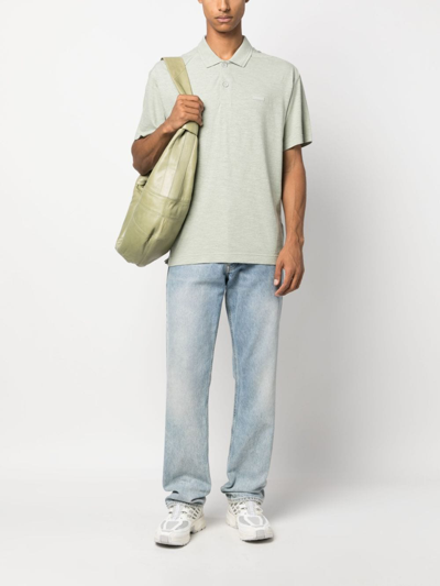 Shop Calvin Klein Short-sleeved Polo Shirt In Grün