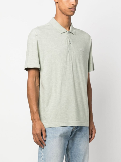 Shop Calvin Klein Short-sleeved Polo Shirt In Grün