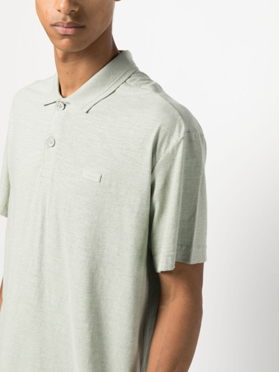 Shop Calvin Klein Short-sleeved Polo Shirt In Grün