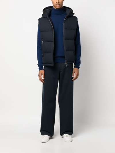 Shop Brioni Padded Quilted Gilet In Blau