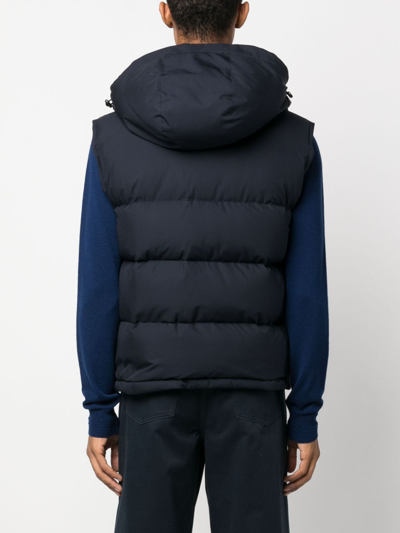 Shop Brioni Padded Quilted Gilet In Blau