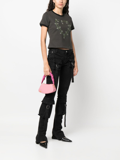 Shop Gcds Small Comma Shoulder Bag In Rosa