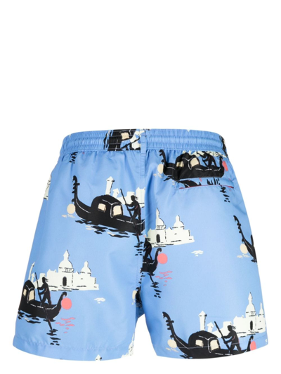 Shop Paul Smith Illustration-print Swim Shorts In Blau