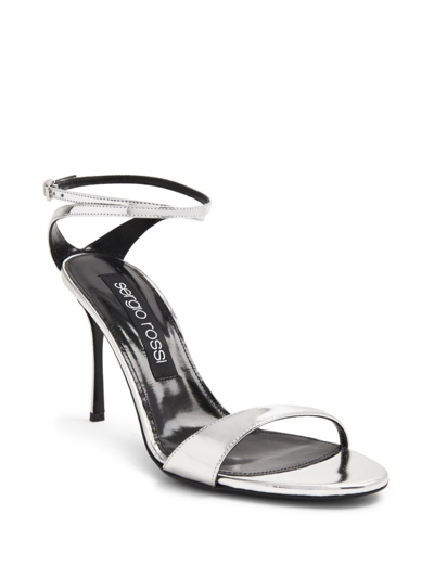 Shop Sergio Rossi Godiva Leather Sandals In Silver