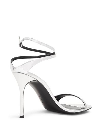 Shop Sergio Rossi Godiva Leather Sandals In Silver