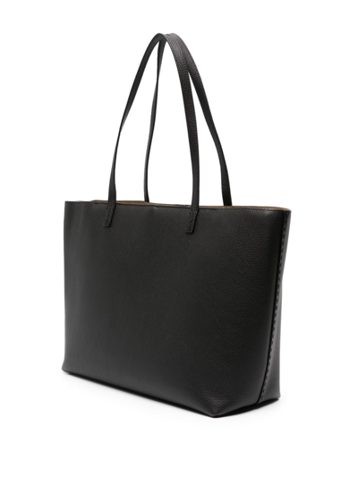 Shop Tory Burch Mcgraw Leather Tote Bag In Black