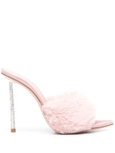 Shop Le Silla Bella 105mm Faux-fur Mules In Pink