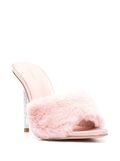 Shop Le Silla Bella 105mm Faux-fur Mules In Pink