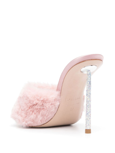 Shop Le Silla Bella 105mm Faux-fur Mules In Pink