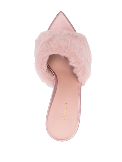 Shop Le Silla Bella 105mm Faux-fur Mules In Pink