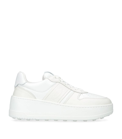 Shop Tod's Leather Casseta Alta Platform Sneakers In White
