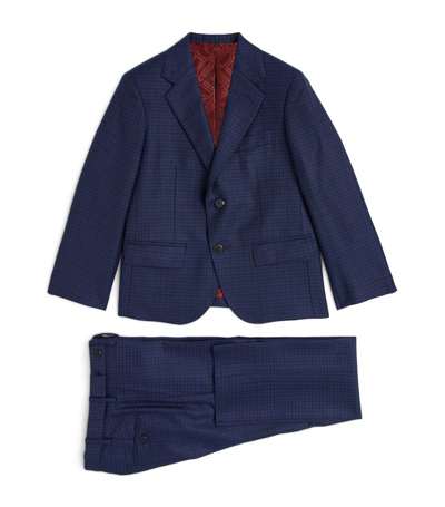 Shop Stefano Ricci Cashmere-wool 2-piece Suit (4-16 Years) In Navy